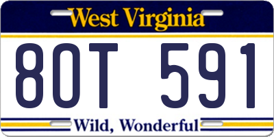 WV license plate 8OT591
