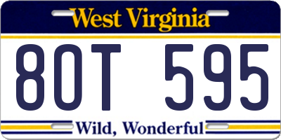 WV license plate 8OT595