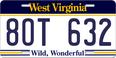 WV license plate 8OT632