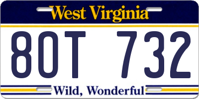 WV license plate 8OT732