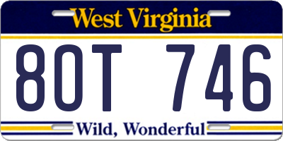 WV license plate 8OT746