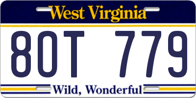 WV license plate 8OT779