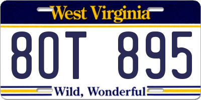 WV license plate 8OT895