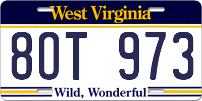 WV license plate 8OT973