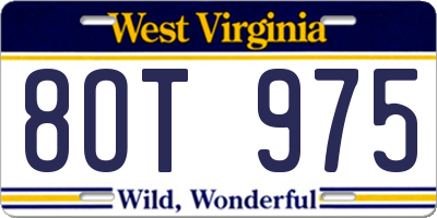 WV license plate 8OT975