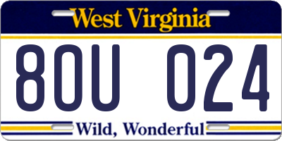 WV license plate 8OU024