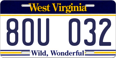 WV license plate 8OU032