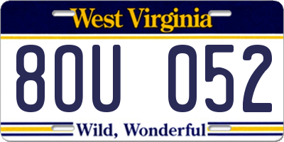 WV license plate 8OU052
