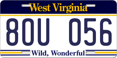WV license plate 8OU056