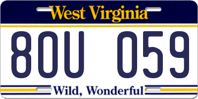 WV license plate 8OU059