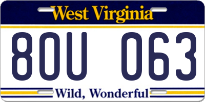 WV license plate 8OU063
