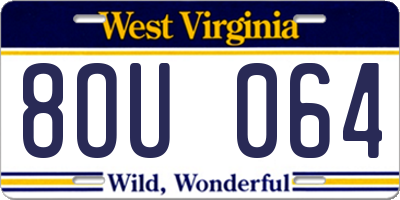 WV license plate 8OU064