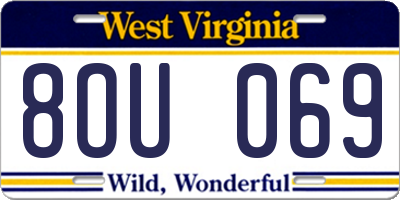 WV license plate 8OU069