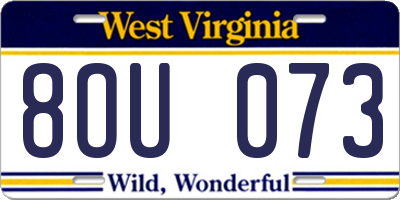WV license plate 8OU073