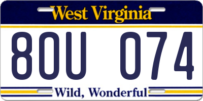 WV license plate 8OU074