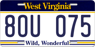 WV license plate 8OU075