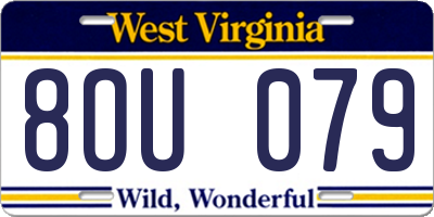 WV license plate 8OU079
