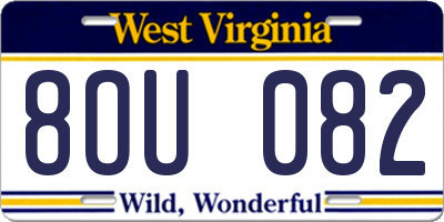 WV license plate 8OU082