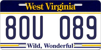 WV license plate 8OU089