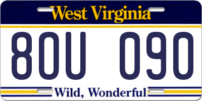 WV license plate 8OU090