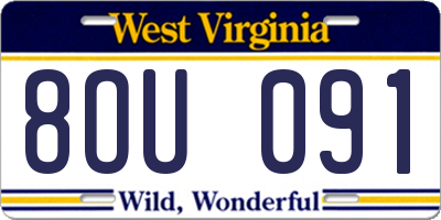 WV license plate 8OU091