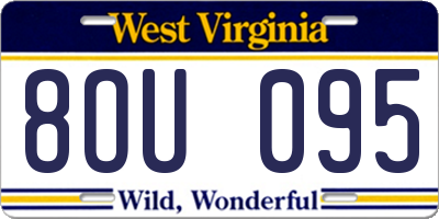 WV license plate 8OU095
