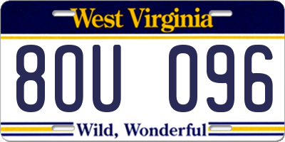 WV license plate 8OU096