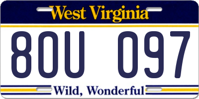 WV license plate 8OU097