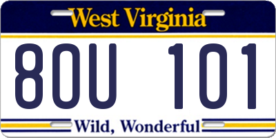 WV license plate 8OU101