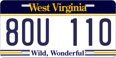 WV license plate 8OU110