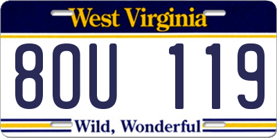 WV license plate 8OU119