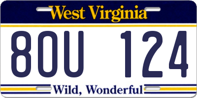 WV license plate 8OU124