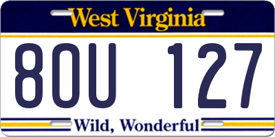 WV license plate 8OU127