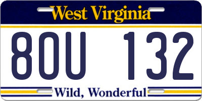WV license plate 8OU132