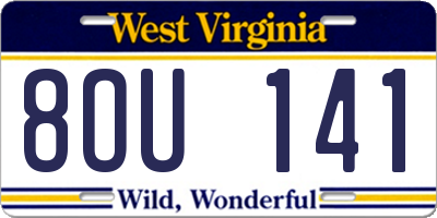 WV license plate 8OU141