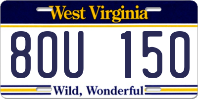 WV license plate 8OU150