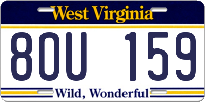 WV license plate 8OU159