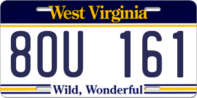 WV license plate 8OU161