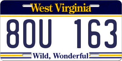 WV license plate 8OU163
