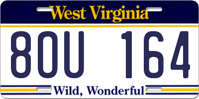 WV license plate 8OU164