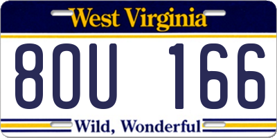 WV license plate 8OU166