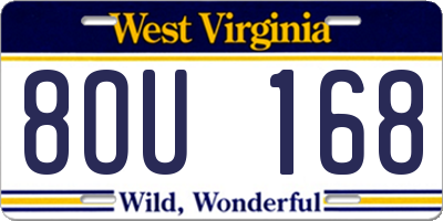 WV license plate 8OU168