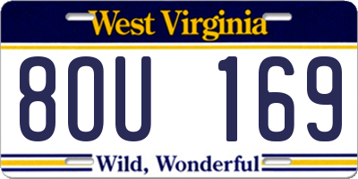 WV license plate 8OU169