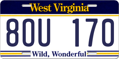 WV license plate 8OU170