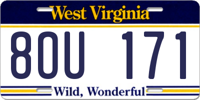 WV license plate 8OU171