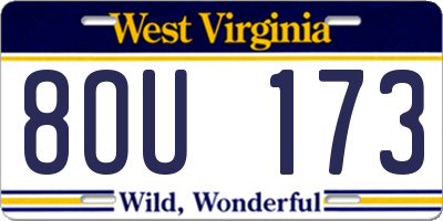 WV license plate 8OU173