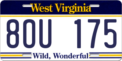 WV license plate 8OU175