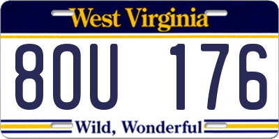 WV license plate 8OU176