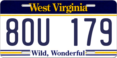 WV license plate 8OU179