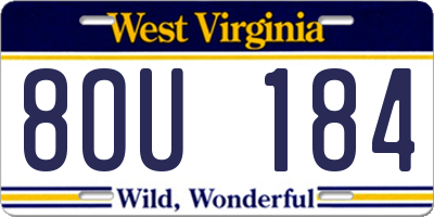 WV license plate 8OU184